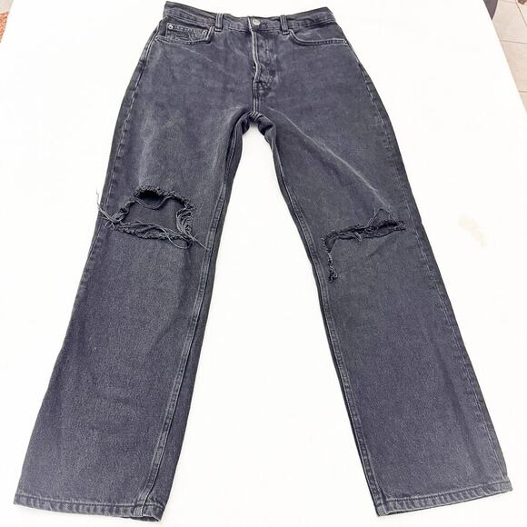 Reformation Cynthia High Rise Straight Jeans Charcoal Black Denim Jeans Size 28 - Picture 2 of 10